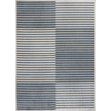 Shutter Minimalist Striped Plaid Machine-washable Area Rug